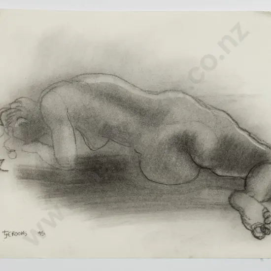 Lindsay Crooks '95 - mounted mixed media on paper - nude H-230 W-300