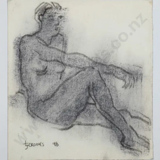 Lindsay Crooks '98 - mounted pastel on card - nude H-190 W-170