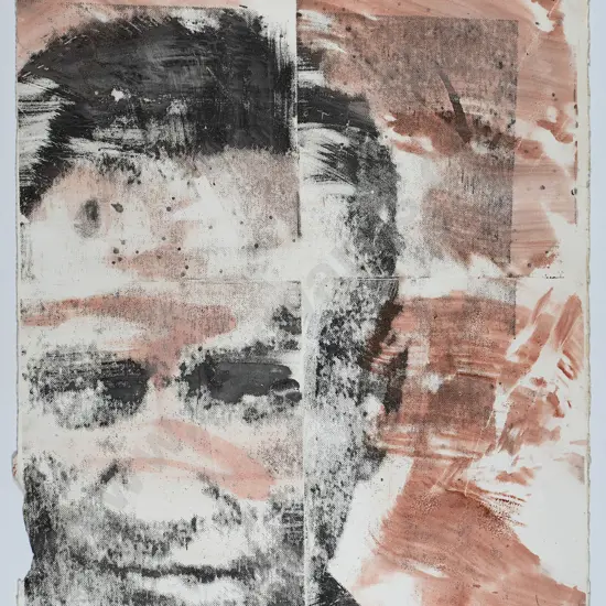 Ben Webb '94 -unframed etching & hand colouring "Antonin Artaud" H-800 W-600