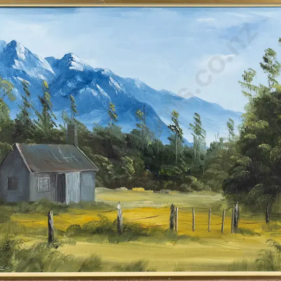 Don Parlane '78 - framed oil "Near Paringa South Westland" H-390 W-590