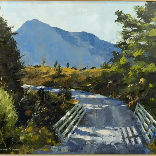 Allan Crombie - framed oil "Early In The Morning Near Glenorchy" H-490 W-590
