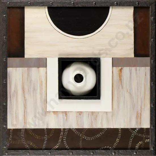 Megan Huffadine 2014 - framed mixed media "repository #8" H-340 W-340