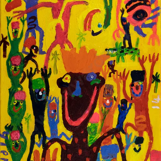 Ewan McDougall 2014  - boxed acrylic on canvas "Yipee!" H-330 W-240