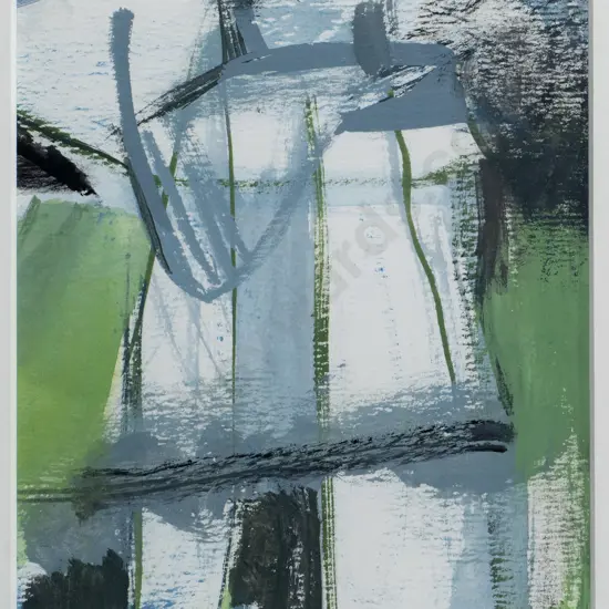 Zuna Wright c. 1998 - framed acrylic - abstract H-160 W-120