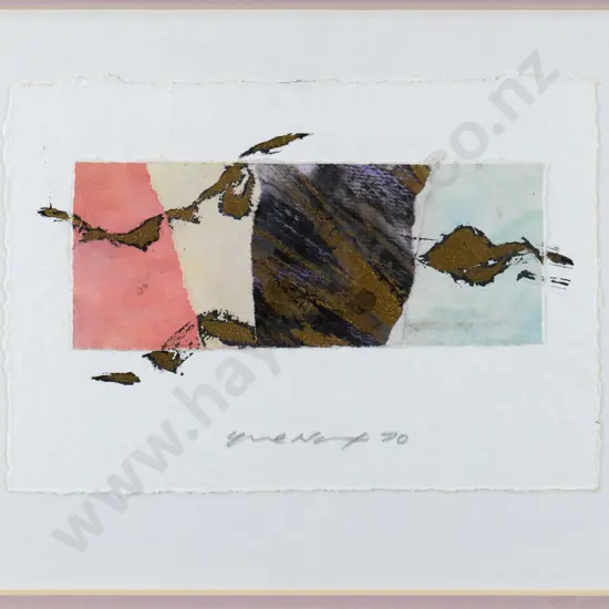Tung Yue Nang -framed paper collage "One fine day" H-110 W-160