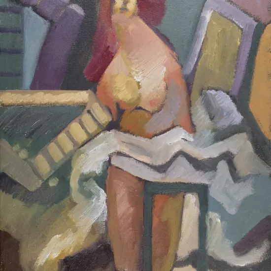 Mark Rossel 1989 - unframed oil on canvas - portrait of a woman H-360 W-280