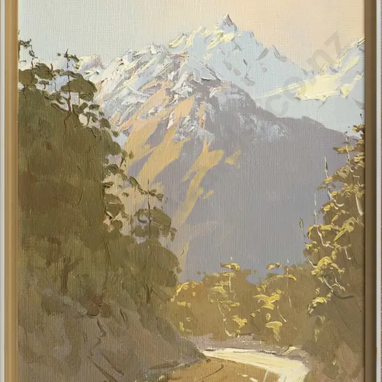 Neil Chirnside - framed oil "Road to Milford Mt Underwood" H-290 W-210
