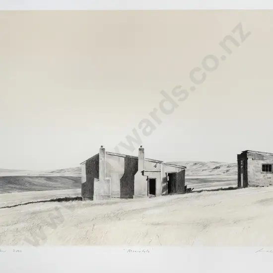 Grahame Sydney 2002 - framed lithograph 35/60 "Maniototo" H-390 W-610