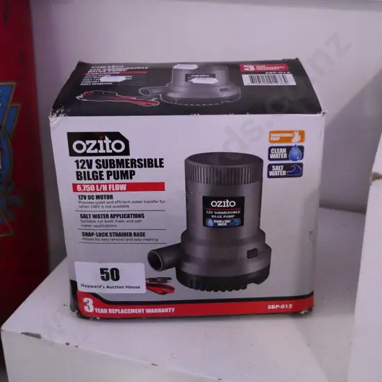 Ozito 12V submersible bilge pump