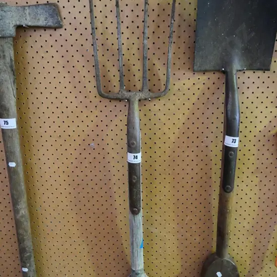 wooden handled garden fork