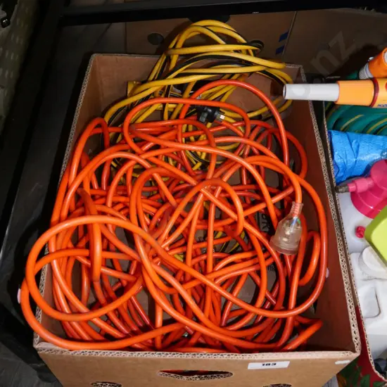 box; extension cords 