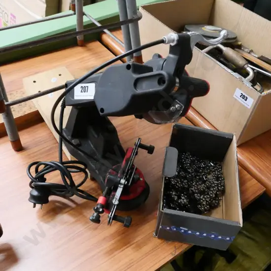 electric chainsaw sharpener and chain