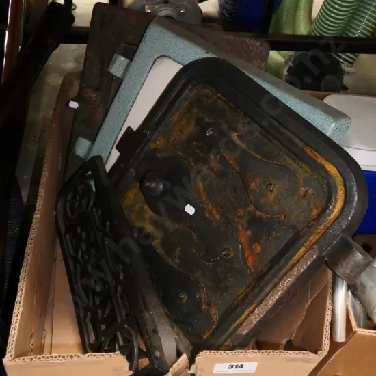 box; coal range door and other parts