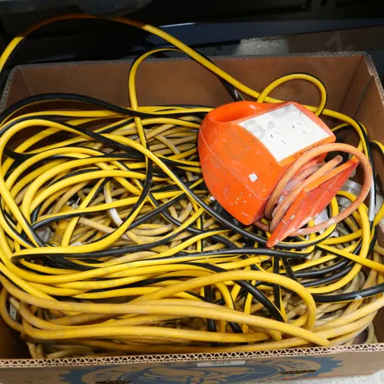box; extension cords, multi boxes
