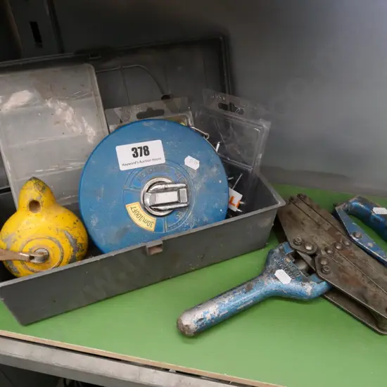 pot rivetter, builder's tape, chalk line etc