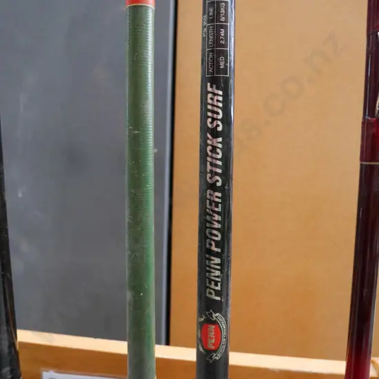 2x surf casting fishing rods - yellow dots