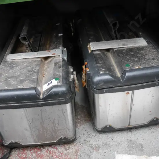 2 tool boxes - green dots