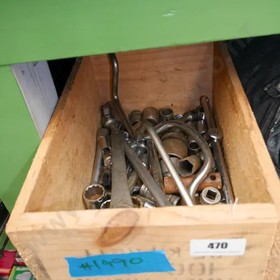 box; various wrenches and sockets