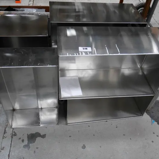 6 heavy gauge stainless steel bins