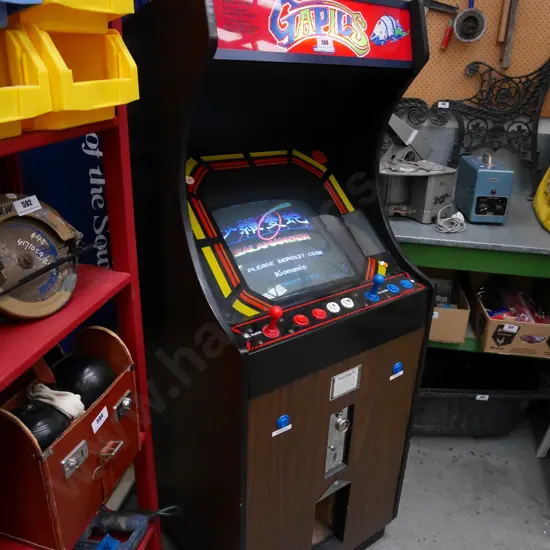 Chastronics arcade game with original carcass and updated computer and screen - has numerous games