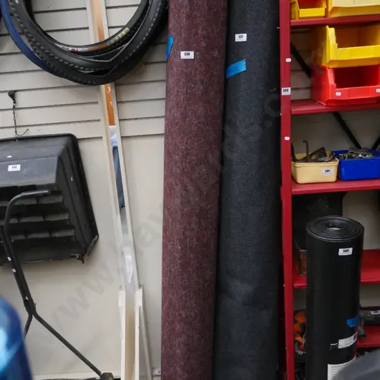 2 rolls of red caravan awning carpet W-1.9m L-2.6m    W-1.9m L-2.9m