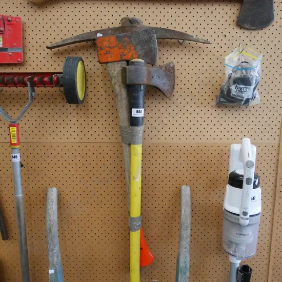 pick axe, axe, log splitter