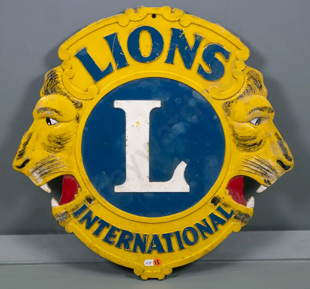 cast metal Lions International sign H-450 W-450 Image 1++