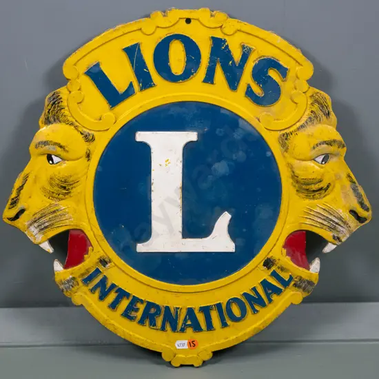 cast metal Lions International sign H-450 W-450