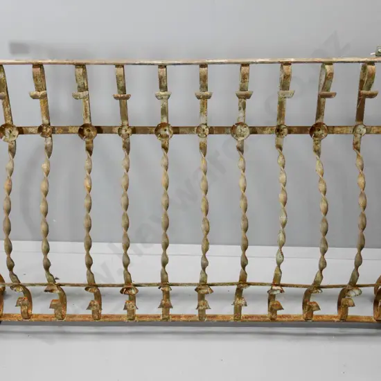 French "Romeo& Juliet" style wrought metal balcony surrounds - corrosion and paint wear H-930 W-1830 D-430