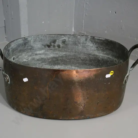 heavy copper 2-handled oval boiler, no lid H-200 L-540 W-290