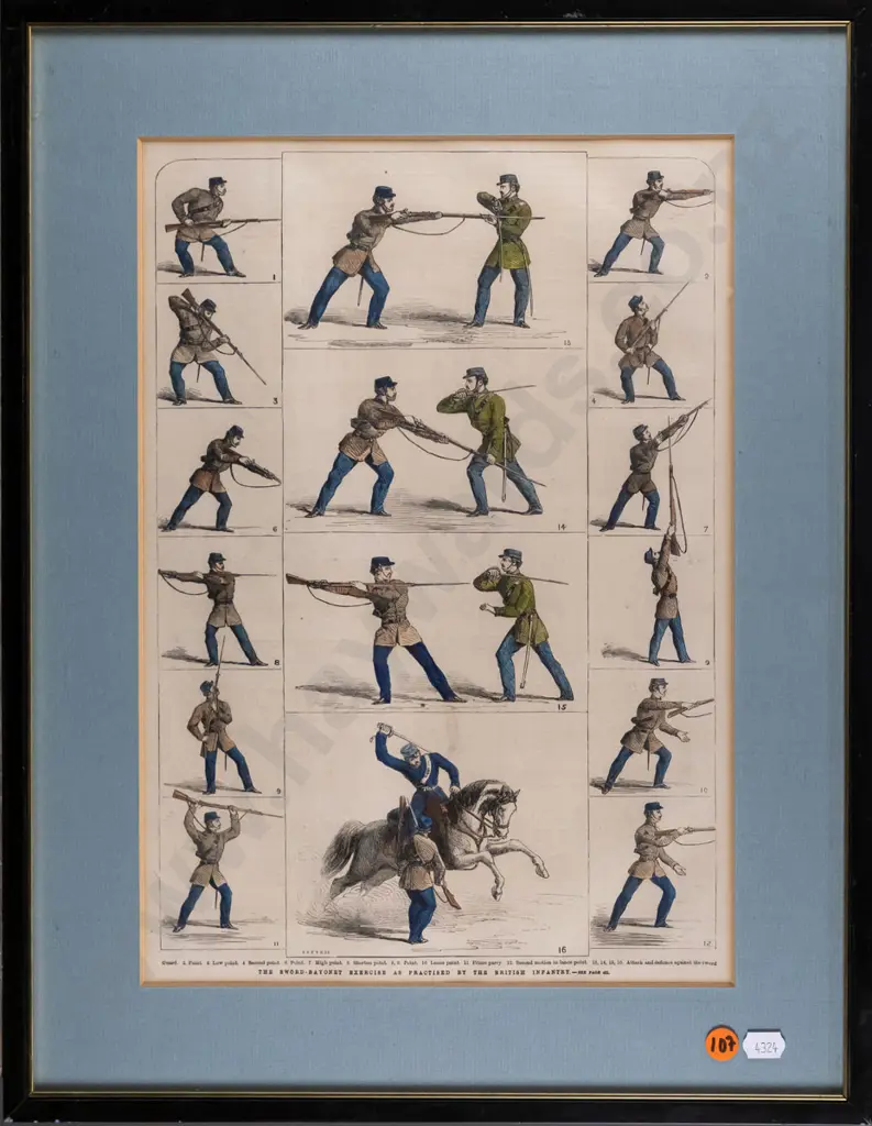 framed British Infantry print H-360 W-240 Image 1++