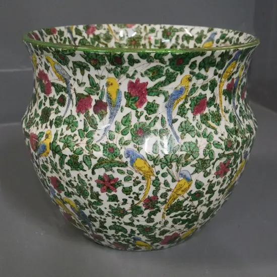 Royal Doulton Persian pattern small jardiniere - some rubbing on rim & crazing inside H-180 D-220
