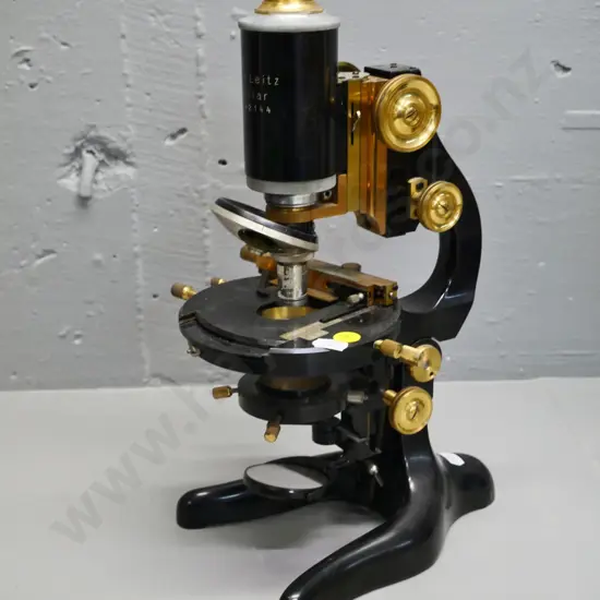 vintage Ernst Leitz Wetzlar microscope, only one objective lens H-360