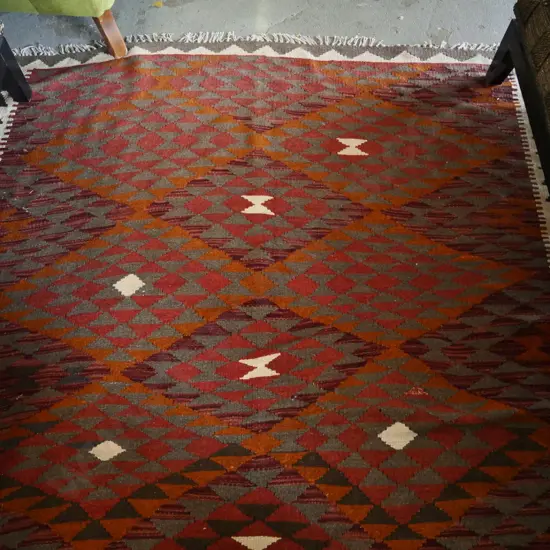 Afghani kilim wool floor rug L-2400 W-1680