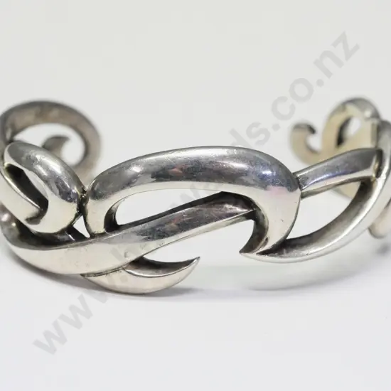 silver cuff bangle stamped 925