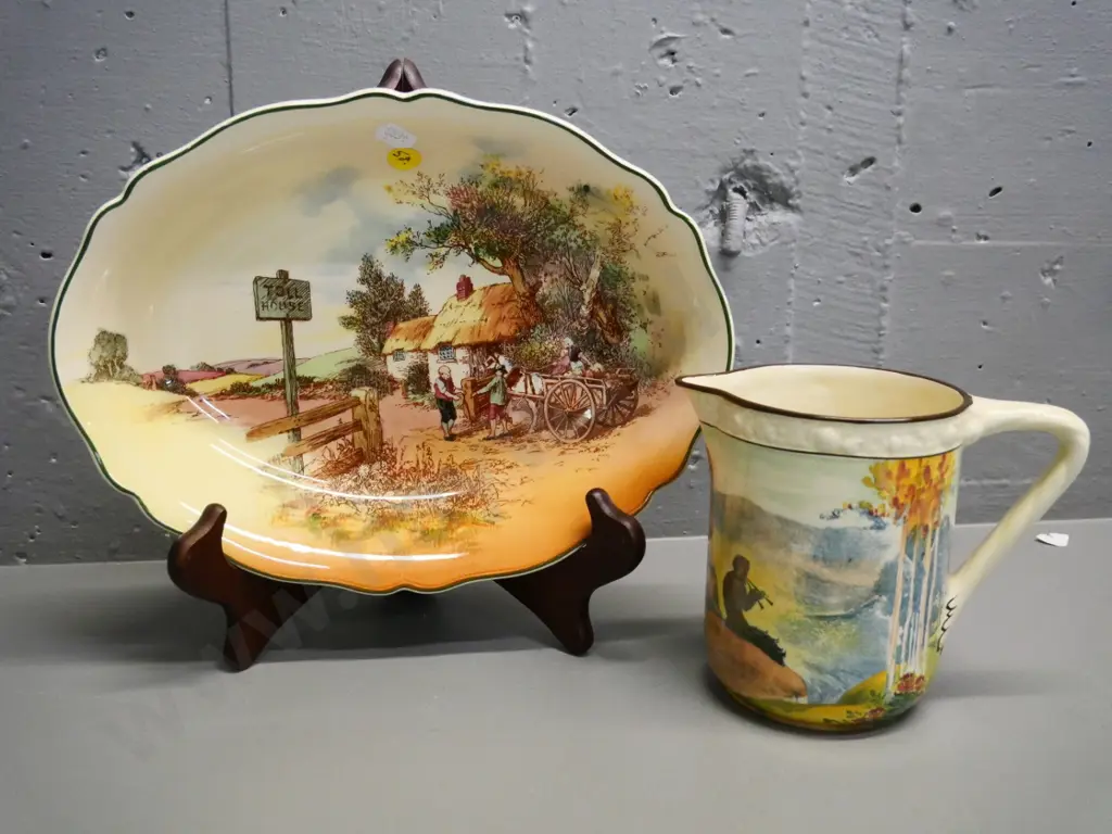 Royal Doulton Pipes of Pan jug H-130 W-160 and a Rustic England bowl Image 1++