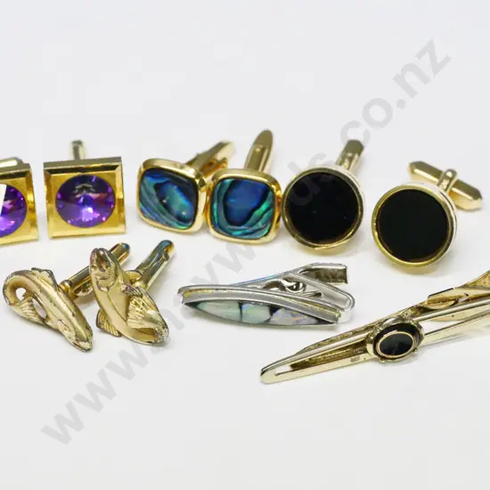 4 pairs of asstd cufflinks & 2 asstd tie clips