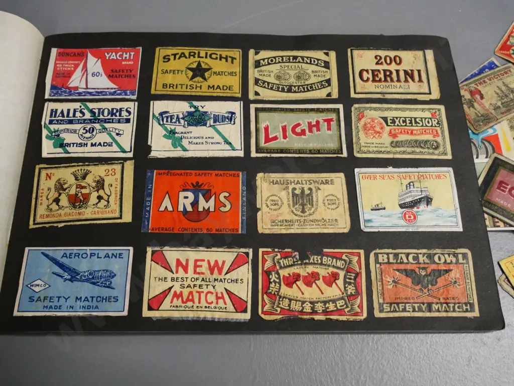 album of vintage matchbox labels plus assorted loose labels Image 1++