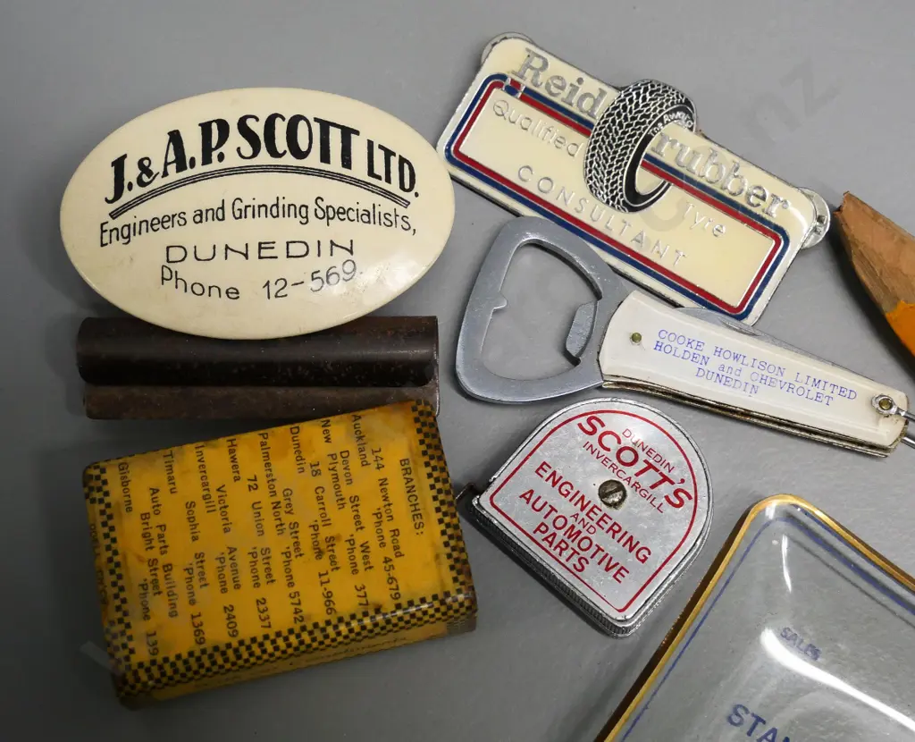 assorted automotive and engineering advertising items - Dunedin and other NZ locations Image 1++