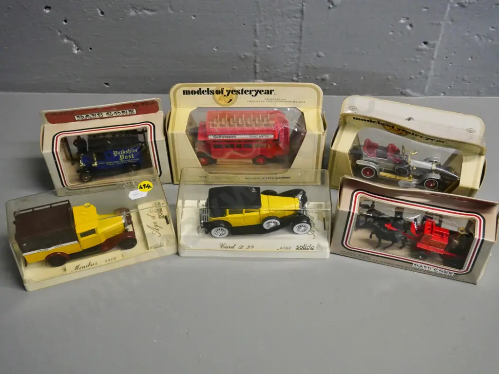 6 model vehicles - 2 Matchbox Models of Yesteryear (samage to box of one) 2 Solido, 2 'Days Gone' Image 1++