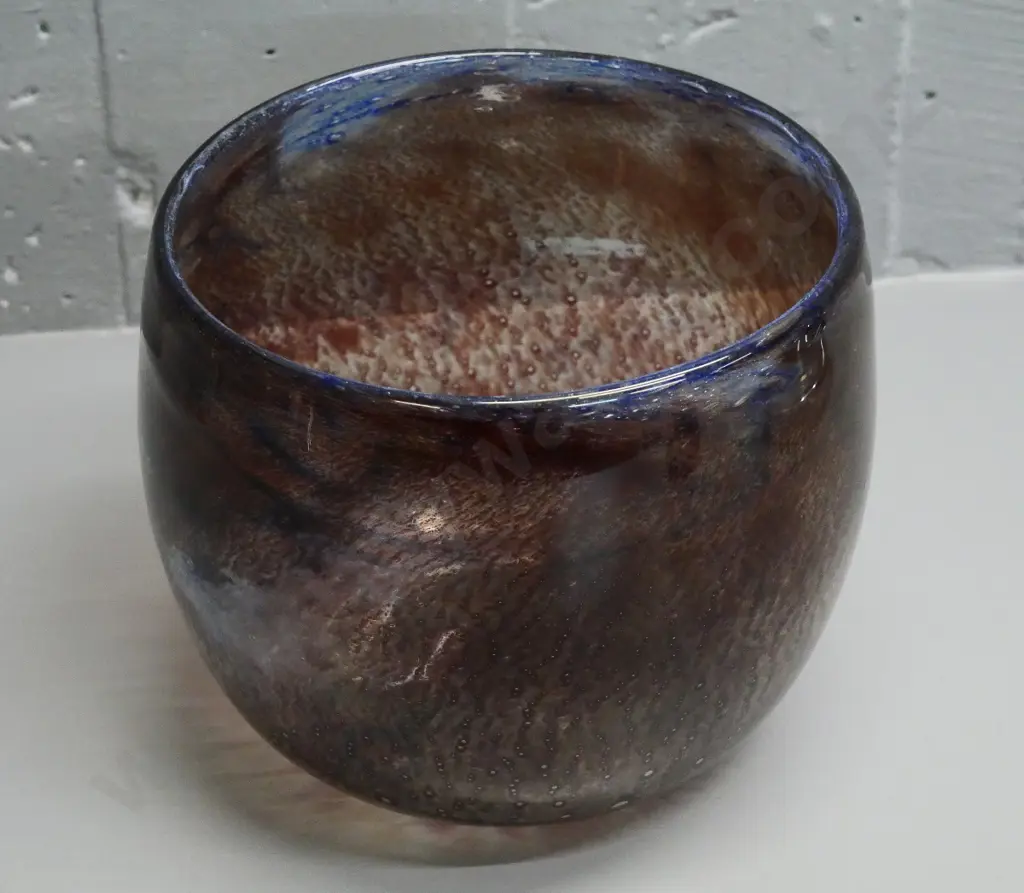 large Ola Hoglund stipple effect art glass vase / bowl H-180 Diameter 210 Image 1++