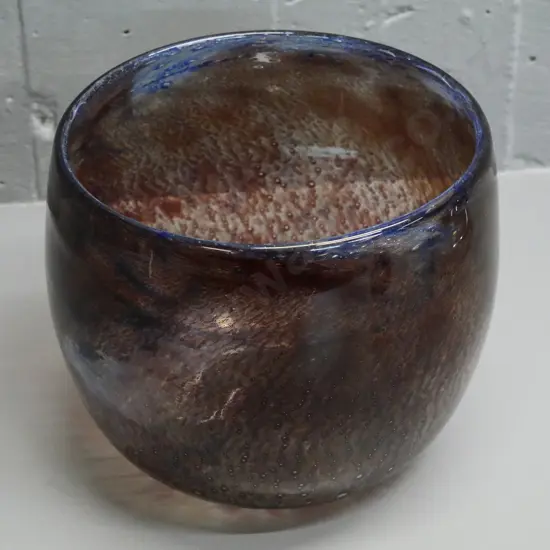 large Ola Hoglund stipple effect art glass vase / bowl H-180 Diameter 210