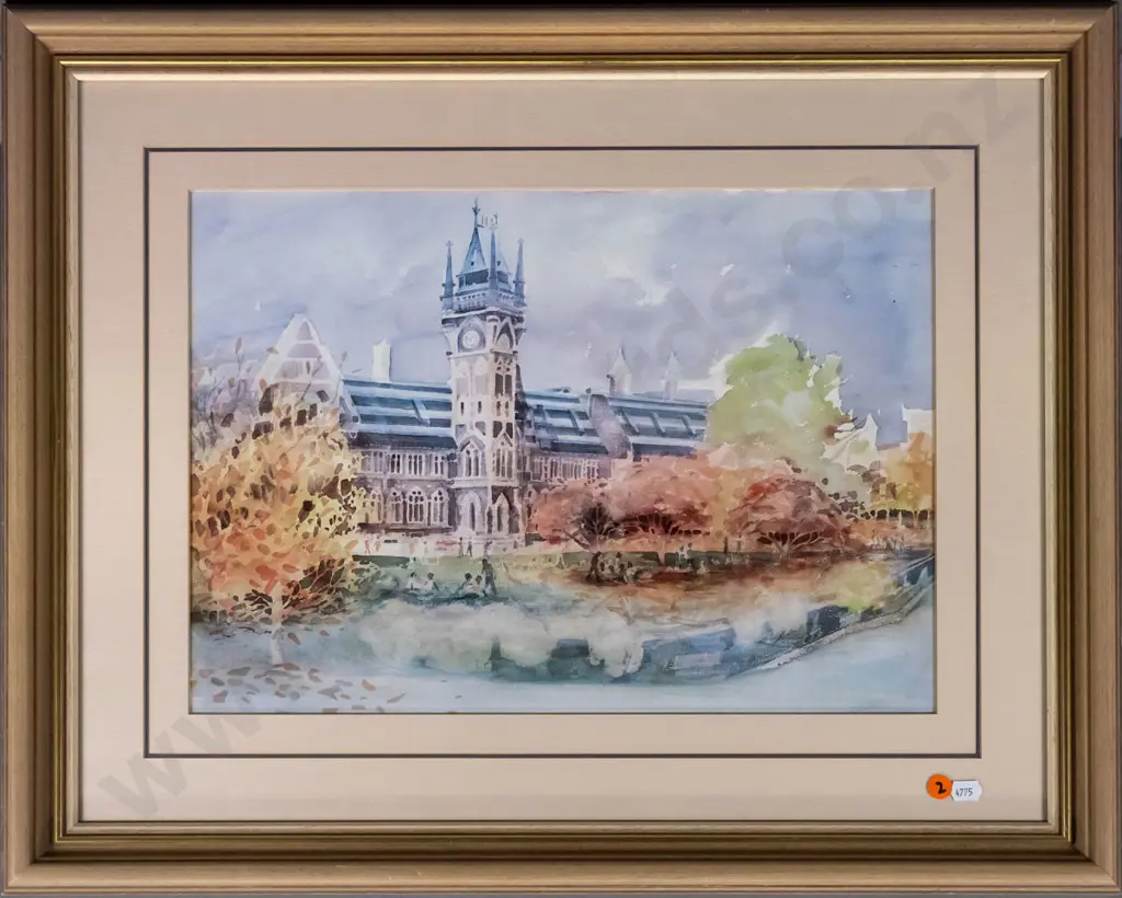 framed Douglas Chowns  print - University of Otago H-300 W-420 Image 1++