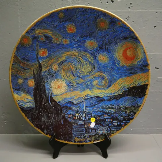 large Goebels limited edition Van Gogh wall charger - some rubbing to gilt D-410