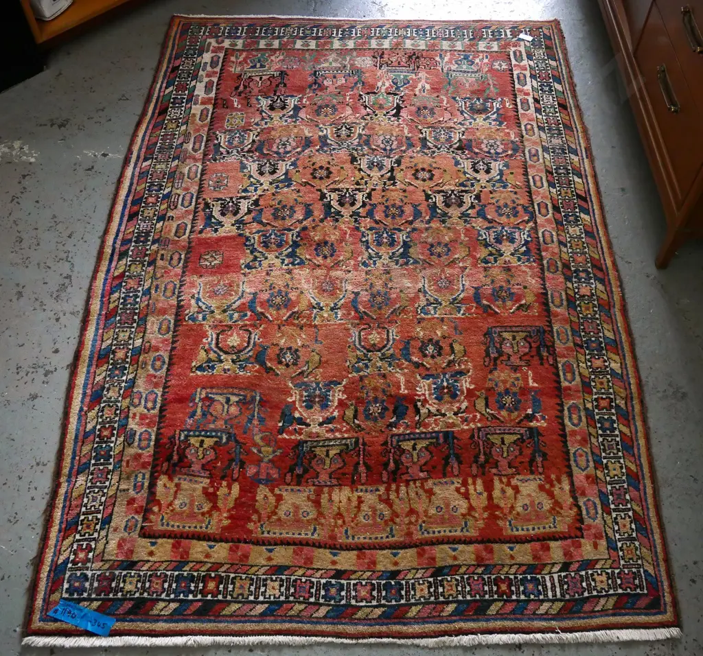 hand-knotted wool floor rug - some fading L-2000 W-1380 Image 1++