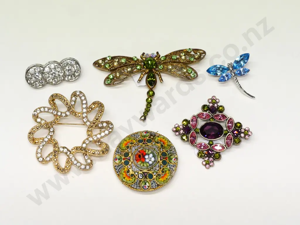6 asstd costume brooches Image 1++