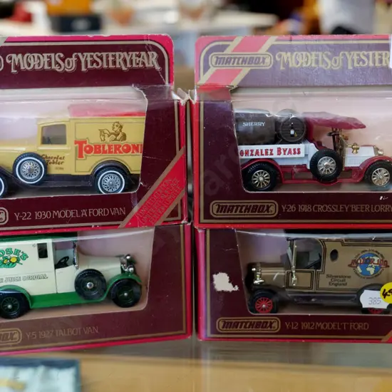 4 Matchbox Models of Yesteryear model vehicles in original packaging - delivery trucks