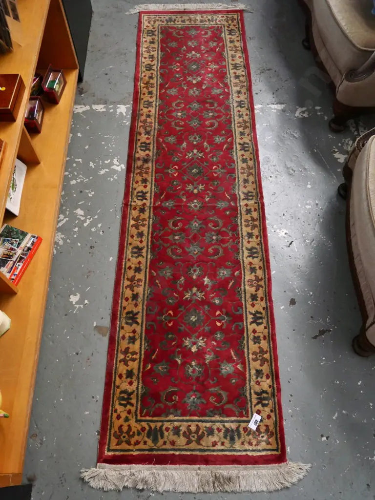 Bangladeshi jute hall runner - some fraying L-2330 W-600 Image 1++