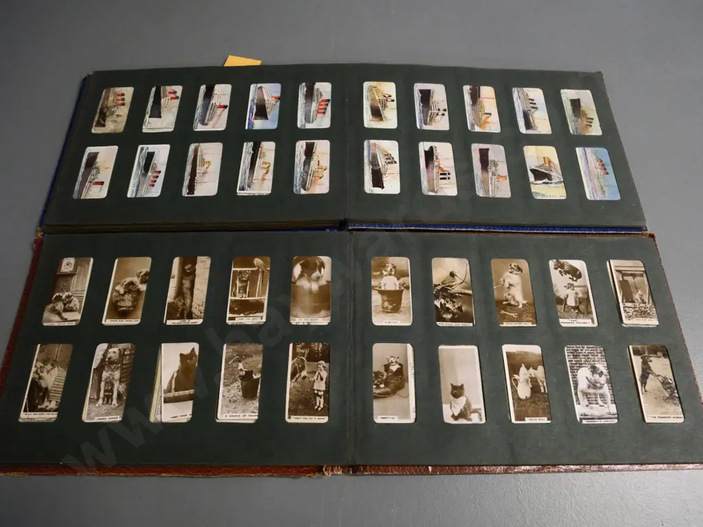 two Three Castles cigarette collector card albums with contents - wear to albums Image 1++