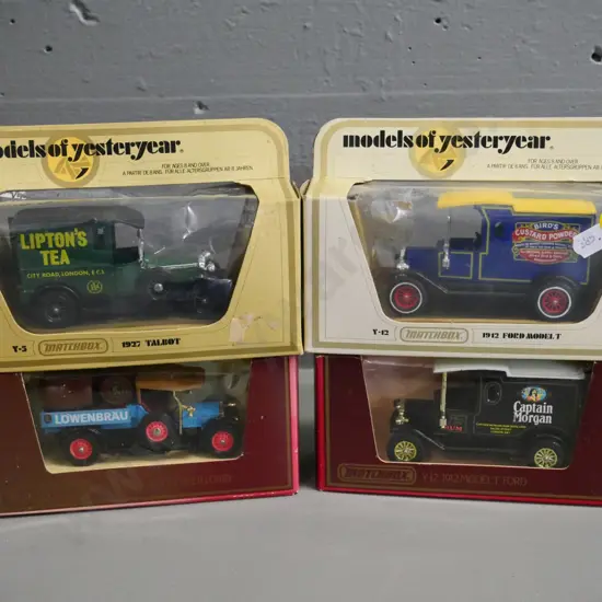 4 Matchbox Models of Yesteryear model vehicles in original packaging - delivery trucks